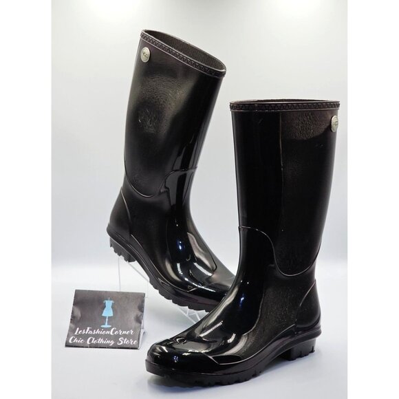 UGG Women's Eggplant Shaye Tall Glossy Waterproof Rain Boots Size 11 2519 - Picture 10 of 16